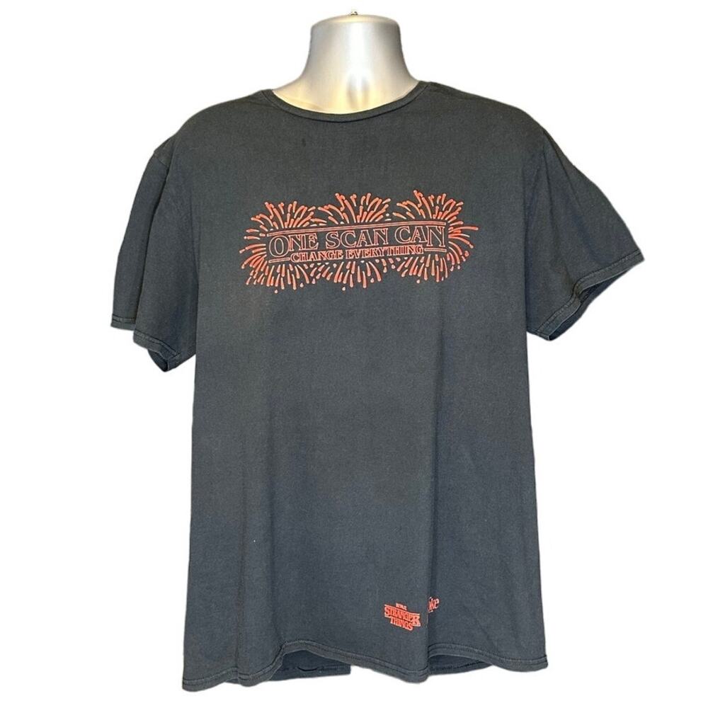 Burger King Stranger Things Coke Black and Red One Scan Can Promo TShirt…
